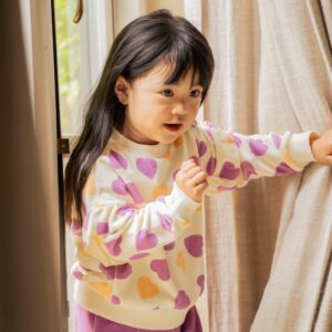House of Jamie meisjes frill sweatshirt happy hearts hartjes