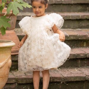 House of Jamie meisjes dreamy butterfly dress daisy ivory tule ivoor