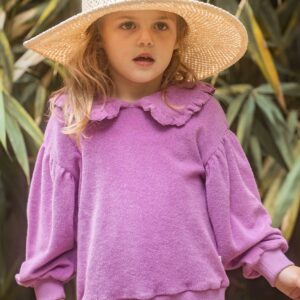 House of Jamie meisjes balloon collar sweater violet paars
