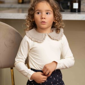 House of Jamie meisjes shirt cream shimmer beige