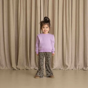 House of Jamie Flared Pants Leopard Moonlight Jacquard