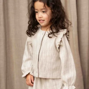 House of Jamie Preppy Cardigan Sandshell Glamour Tweed Jacquard