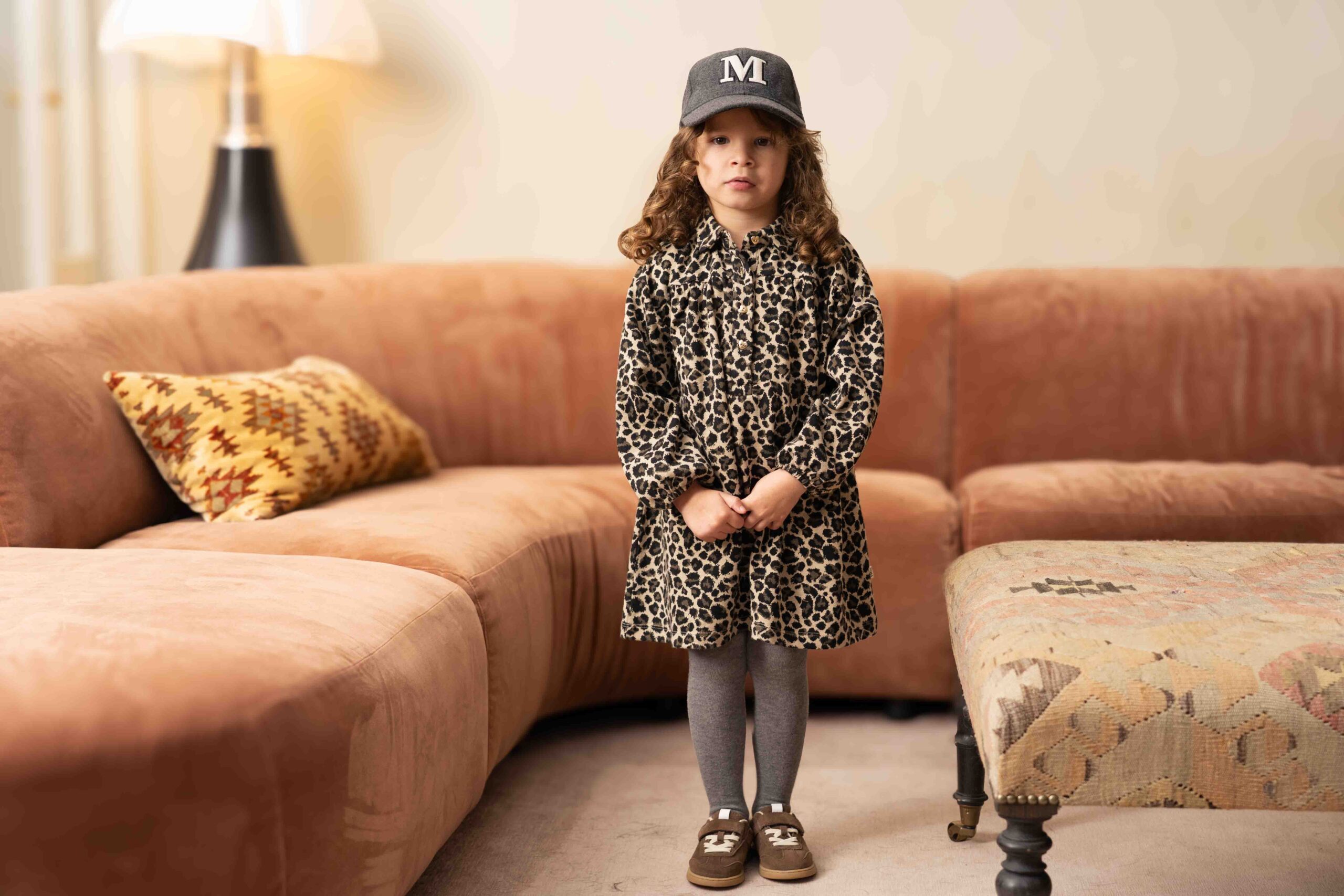 House of Jamie meisjes jurk leopard moonlight jacquard