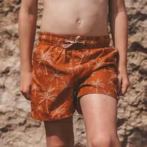 Salted Stories Swim Shorts Palms Bombay Brown