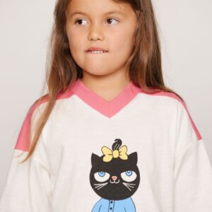 Mini Rodini | Kat V-Hals T-Shirt | Roze