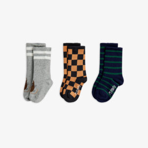 Mini Rodini Chess check 3-pack socks multicolor