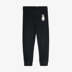 Mini Rodini Penguin patch microfleece trousers zwart