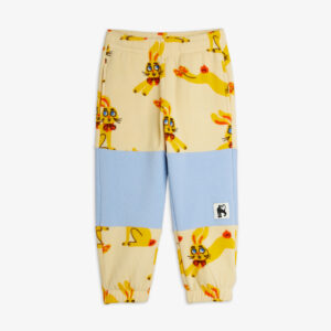 Mini Rodini Rabbits aop fleece trousers geel
