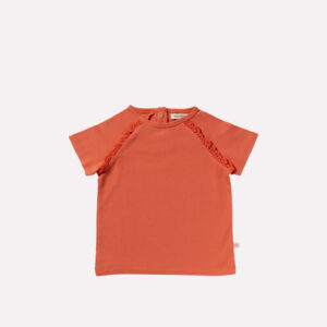 Your Wishes T-shirt meisjes bruin met kant