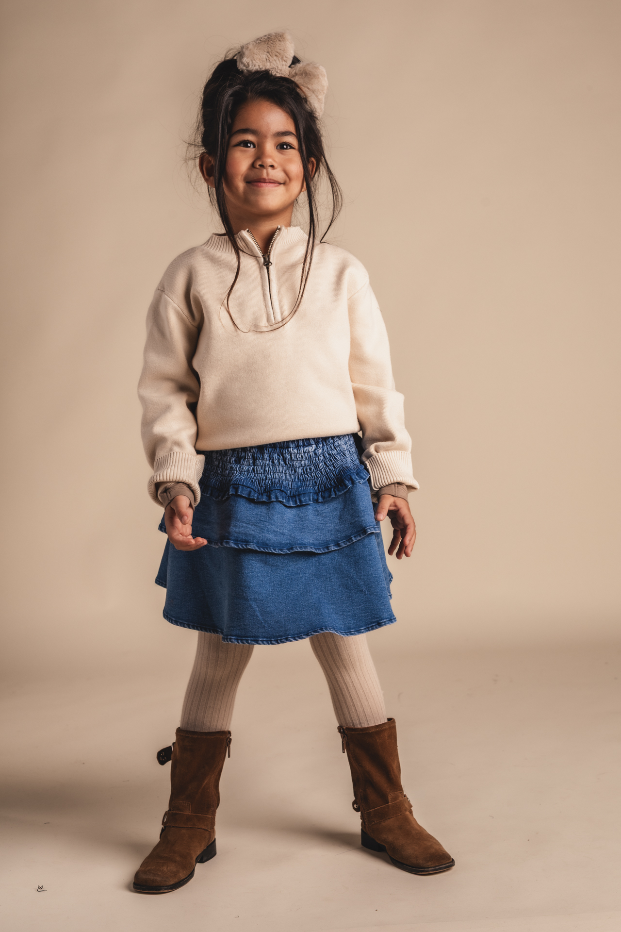 Baje Studio meisjes trui Meza Beige