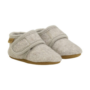 Enfant baby wollen slofjes zand beige 100% wol gebreid