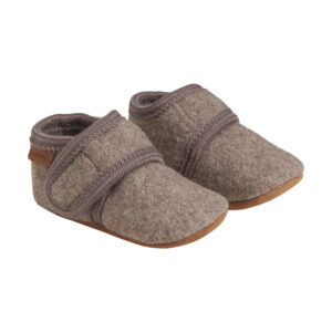 Enfant baby wollen slofjes walnut bruin 100% wol gebreid
