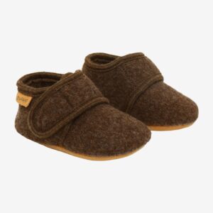 Enfant sloffen bruin wol