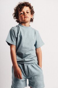 Adrian Shortsleeve Blue Sea – Basic Jongens T-shirt | Baje Studio