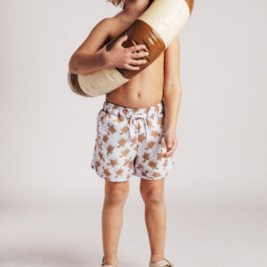 Kind in schattige kleding met patronen zwembroek baje blue steel