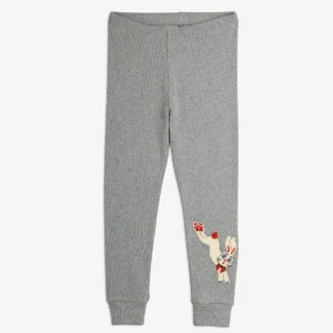 Mini Rodini RABBIT APPLICATION LEGGINGS - Tights - grey melange