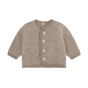 HUTTEliHUT baby merino wol fleece jas knoopjes Savannah Melange 100% wol