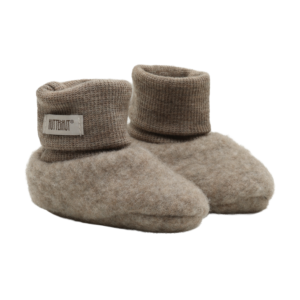 HUTTEliHUT baby merino wol fleece voetjes Savannah Melange 100% wol