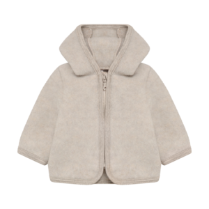 HUTTEliHUT baby merino wol fleece jas Beige Melange 100% wol