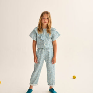 Animal print cotton pants blue – Cozmo