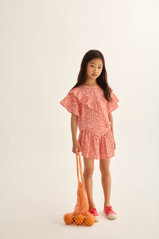 Animal print cotton shorts tomato Cozmo meisjes