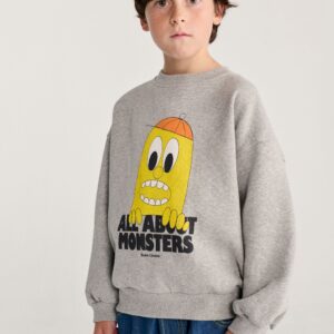 Bobo Choses Bigtooth Lemon Sweater Lichtgrijs gemêleerd