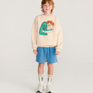 Bobo Choses Hug Hairy Monster Sweater Beige