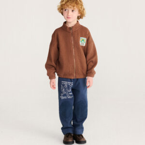 Bobo Choses Beast Tag Gewatteerde Ritssweater Bruin