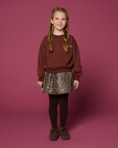 Petit Blush ballon skirt leopard