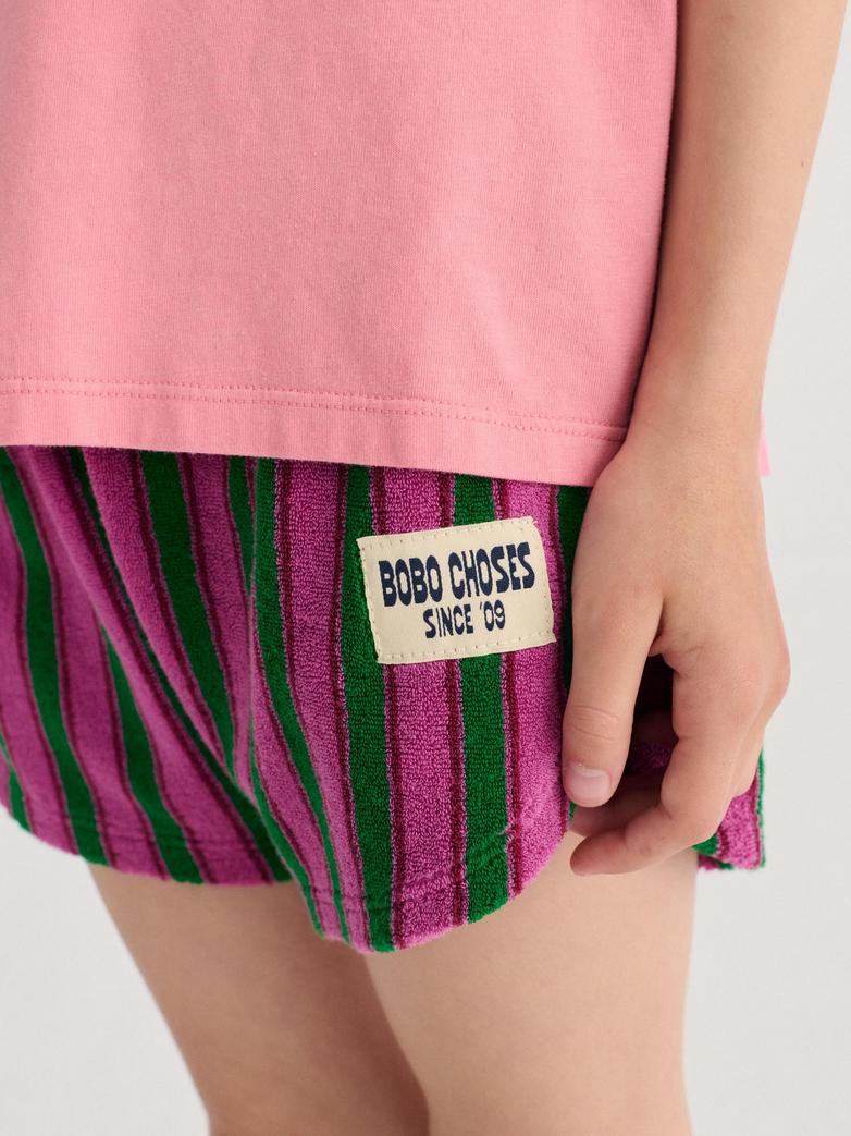 Bobo Choses striped terry cloth shorts elastische taille
