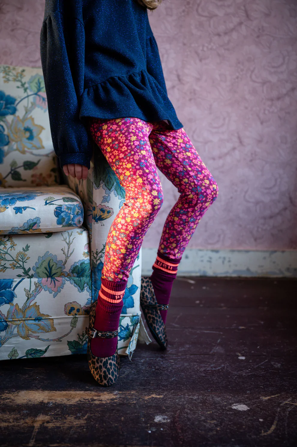 Bordeaux sportsokken met logo voor kinderen