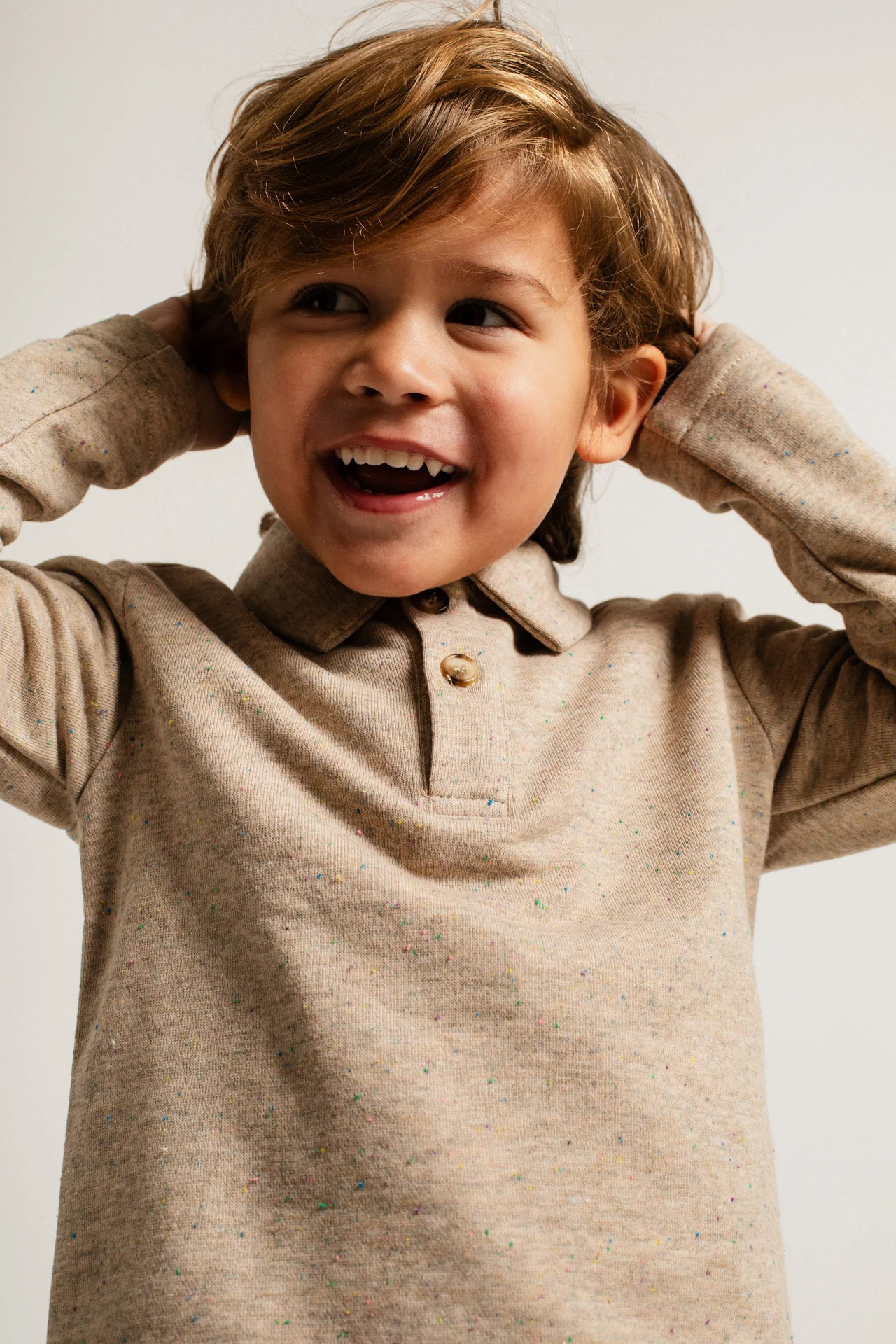 Comfortabele jongens polo van zachte melange stof