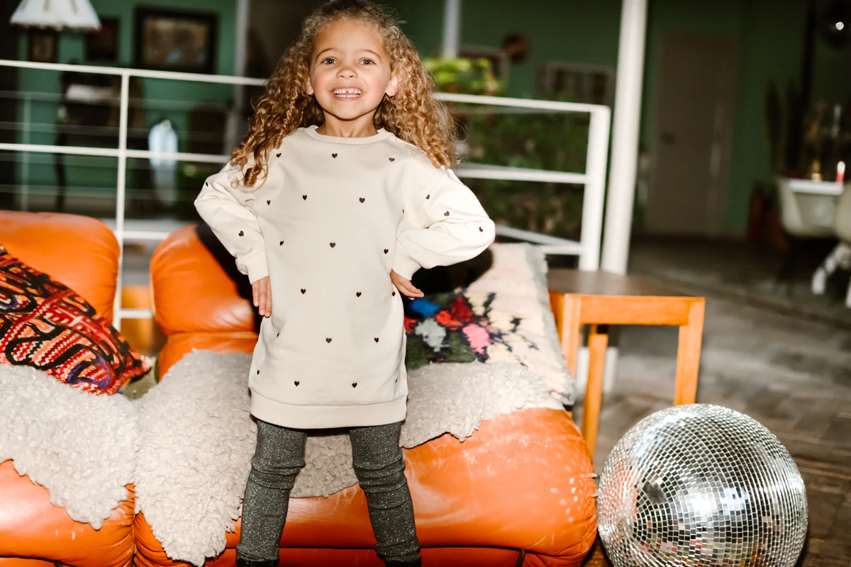 Comfortabele rib legging grijs met glitter Daily7Kids