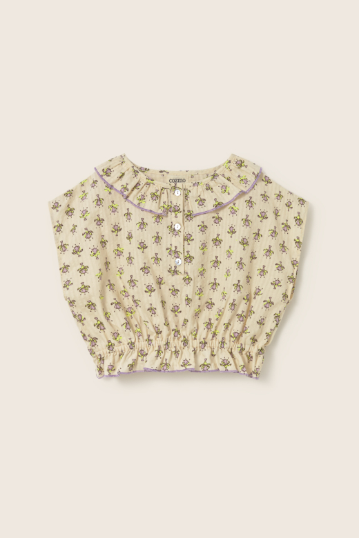 Cozmo Indiana Flower Print Blouse Lavender meisjes blouse