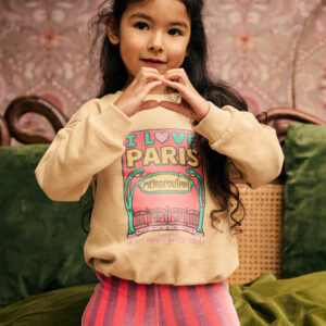 Daily 7 meisjes cropped sweater artwork beige GOTS