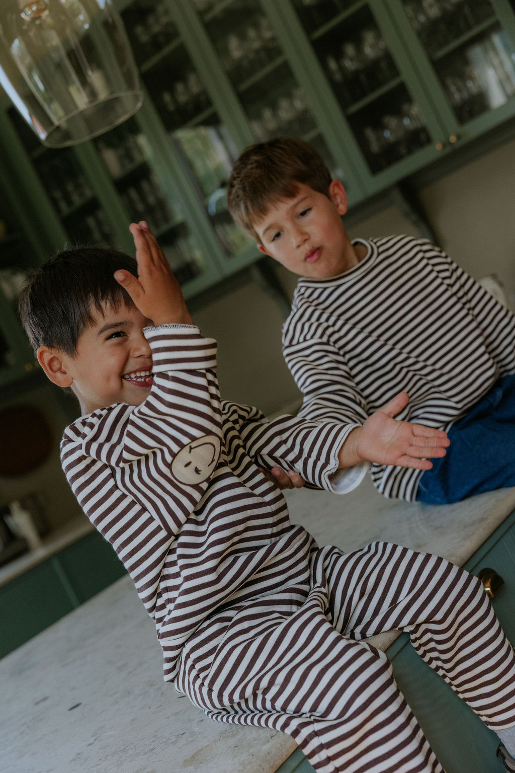 F1580 - ALVIN LS STRIPE SWEATSHIRT - COFFEE BEAN - SANDSHELL - Extra 2