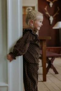 Fliink kinderen blouse stippen bruin