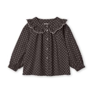 Fliink kinderen blouse stippen bruin Coffee Bean Dot