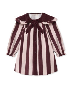 Fliink kinderen jurk gestreept roze bordeaux