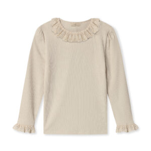 Fliink kinderen blouse beige TENCEL kant