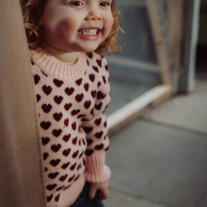 Fliink kinderen cashmere pullover hartjes rood