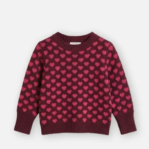 Fliink kinderen cashmere pullover hartjes rood
