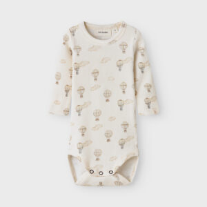 Lil Atelier baby romper wit luchtballon Turtledove Air Balloon