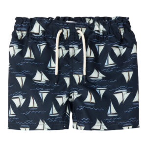 Name It jongens zwemshort donkerblauw boot print 100% polyester