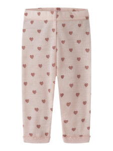 Lil' Atelier legging baby merino wol roze hartjes