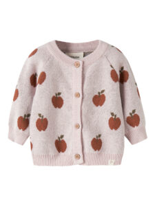 Lil' Atelier baby meisjes gebreide cardigan lila organisch katoen