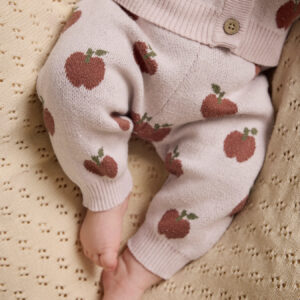 Lil' Atelier baby meisjes gebreide broek lila organisch katoen