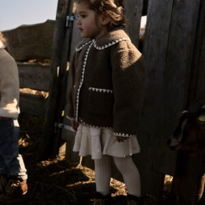 Lil' Atelier meisjes loose jacket beige Shitake biologisch katoen gerecycled