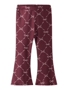 Flared Broek Bordeaux met Strikjesprint