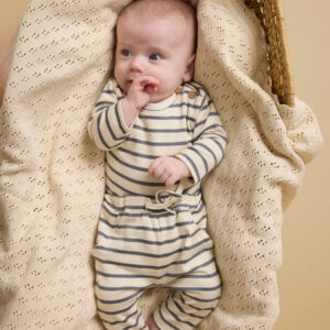 Lil' Atelier baby loose broek wit biologisch katoen verstelbare taille